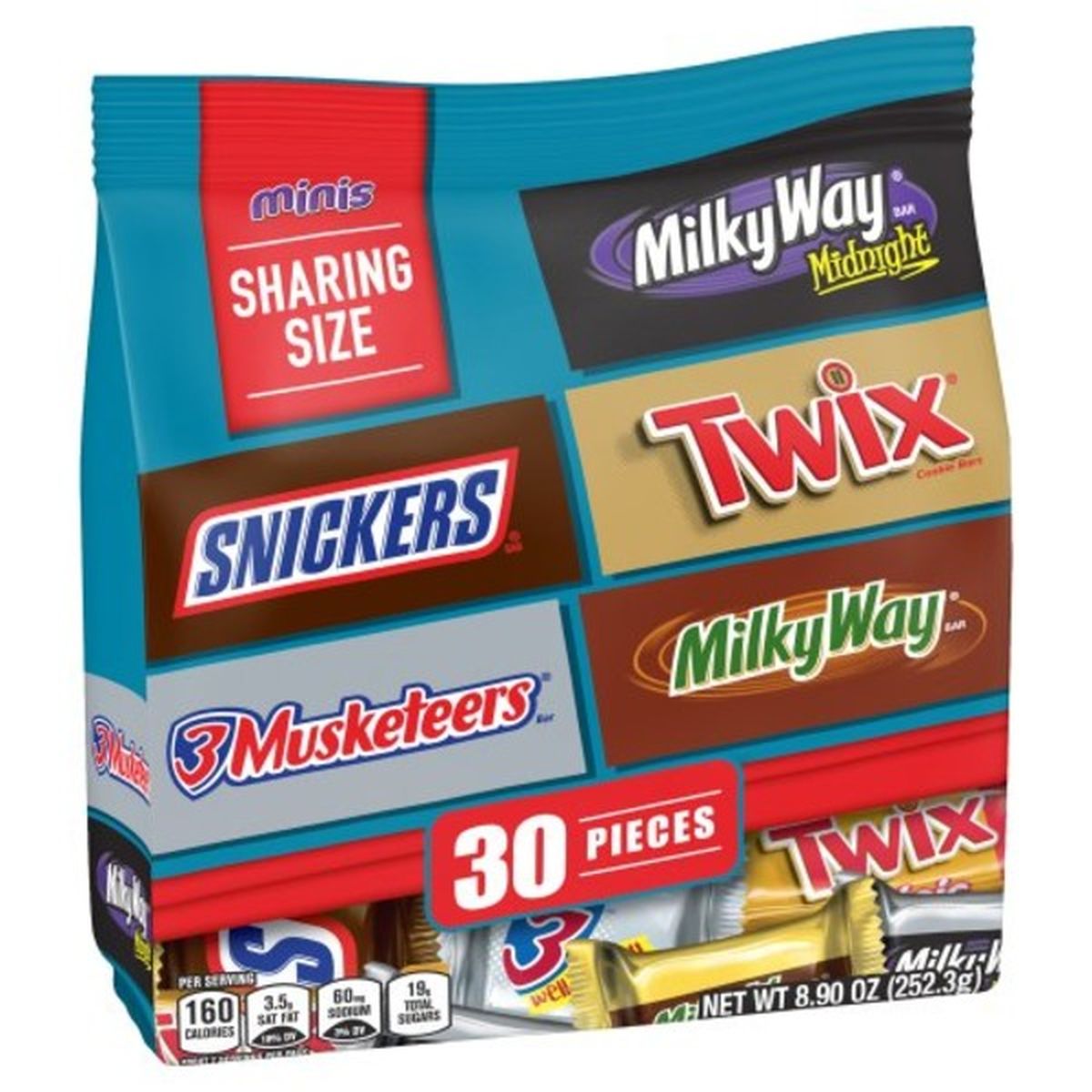 Calories in Snickers, Twix, 3 Musketeers & Milky Way Chocolate Favorites MUSKETEERS & MILKY WAY Minis Size Candy Bars, Variety Mix