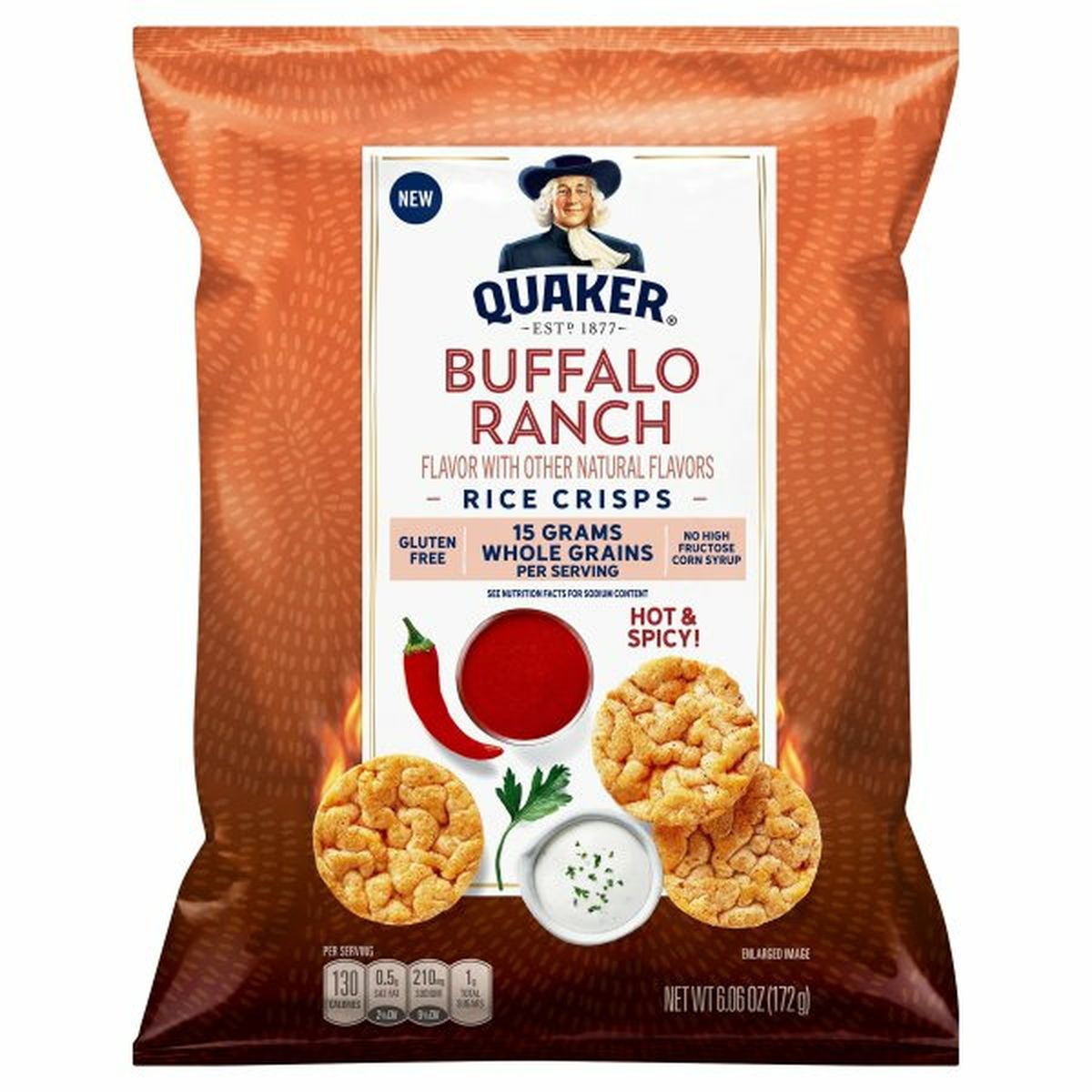 Calories in Quaker Rice Crisps Snacks, Buffalo Ranch