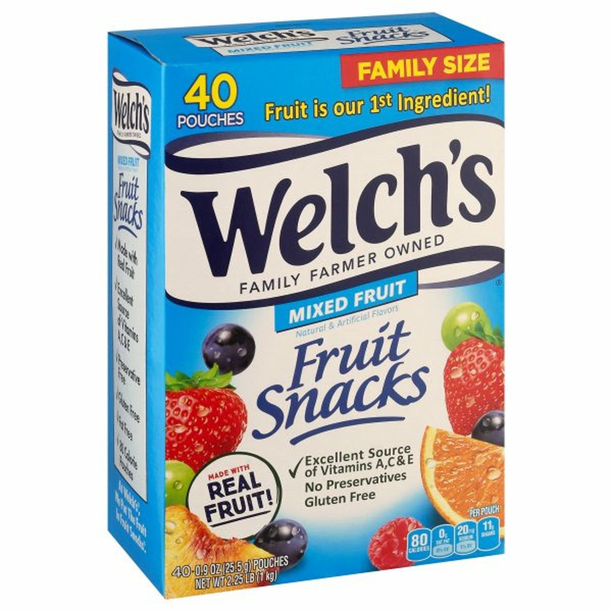 Calories in Welch's Fruit Snacks, Mixed Fruit, Family Size