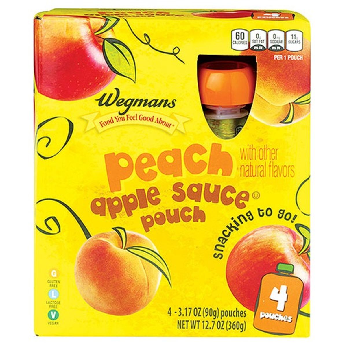 Calories in Wegmans Peach Apple Sauce Pouches
