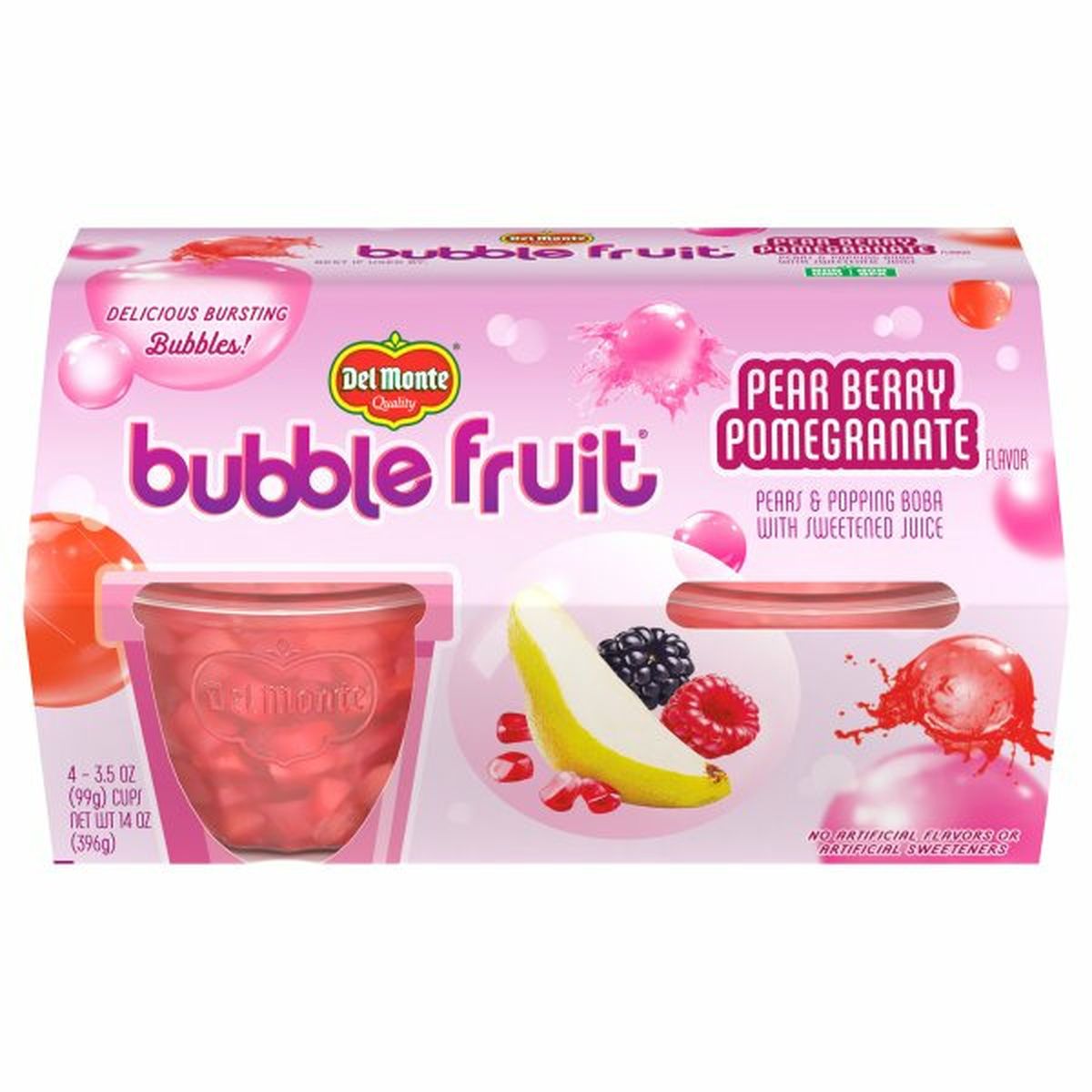 Calories in Del Monte Bubble Fruit, Pear Berry Pomegranate Flavor