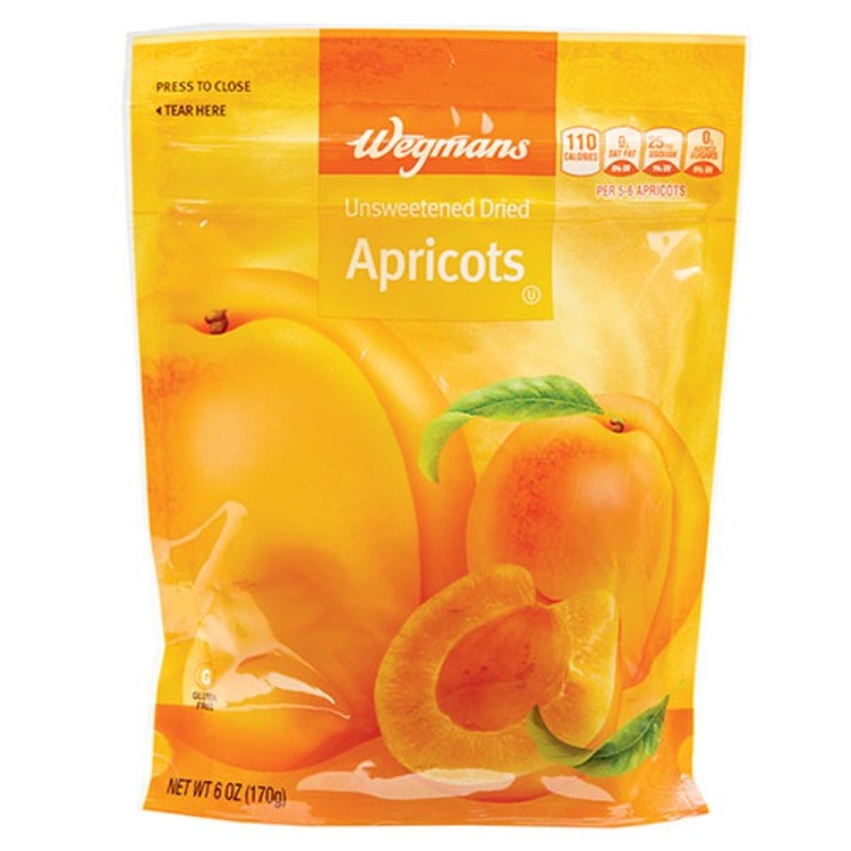 Calories in Wegmans Unsweetened Dried Apricots