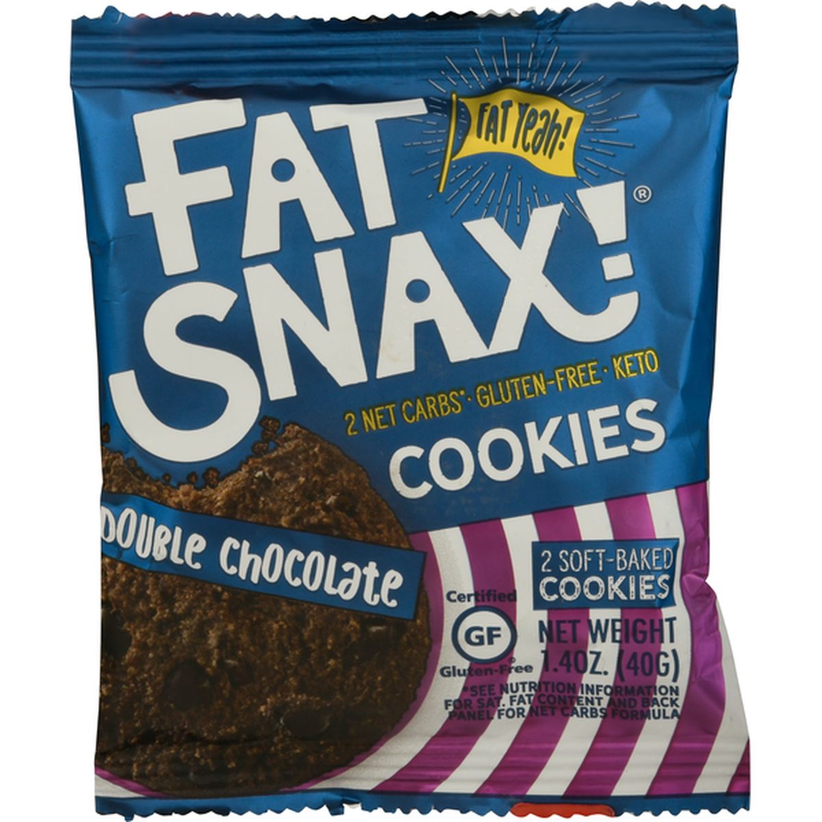 Calories in Fat Snax Cookies, Double Chocolate