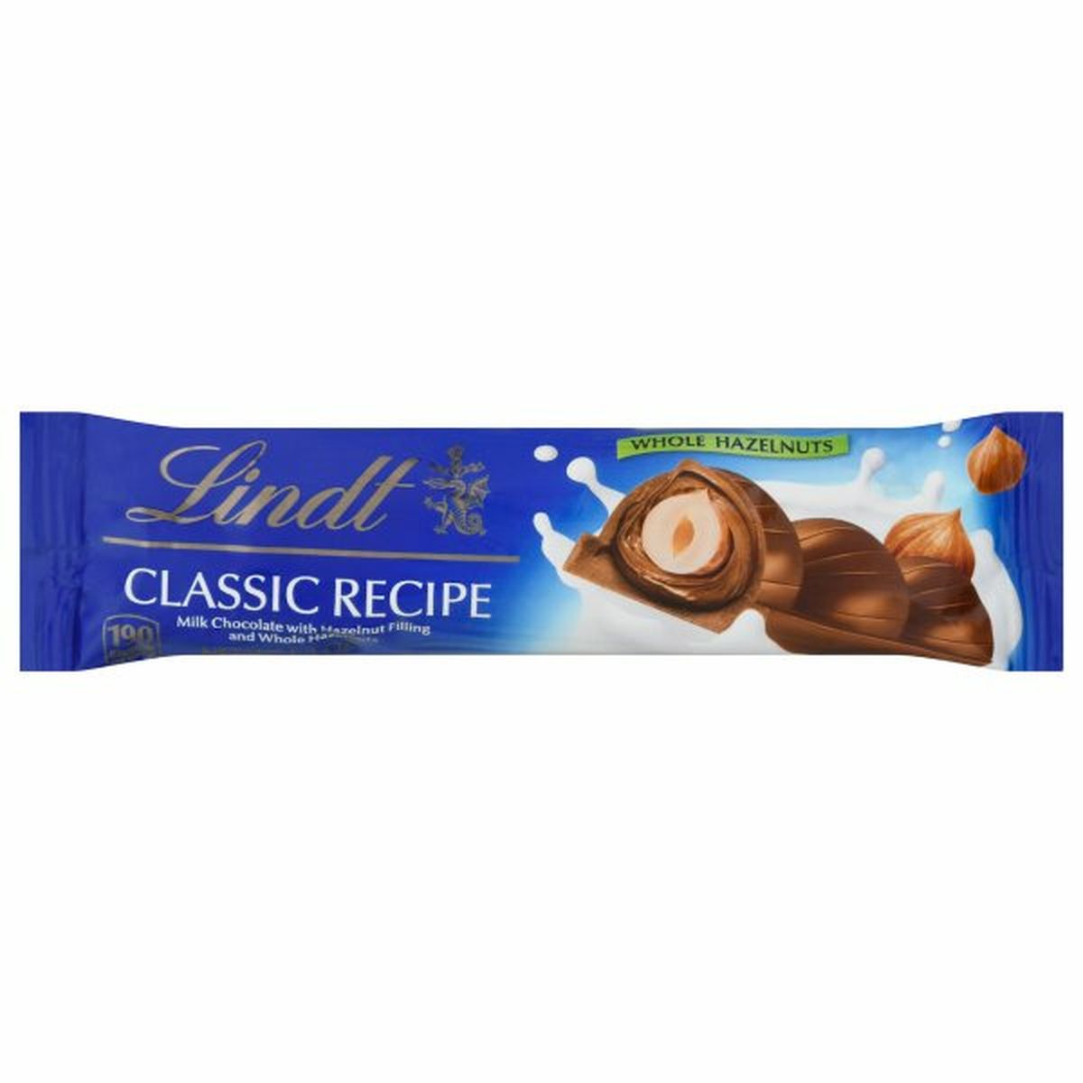 Calories in Lindt Classic Recipe Milk Chocolate, Whole Hazelnuts, Classic Recipe