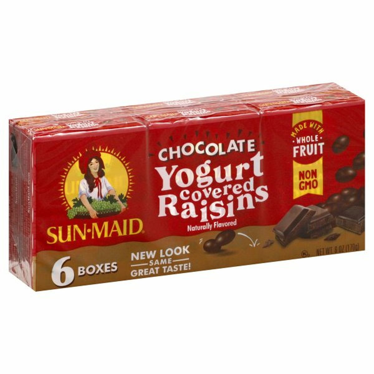 Calories in Sun-Maid Yogurt Covered Raisins, Chocolate, 6 Boxes