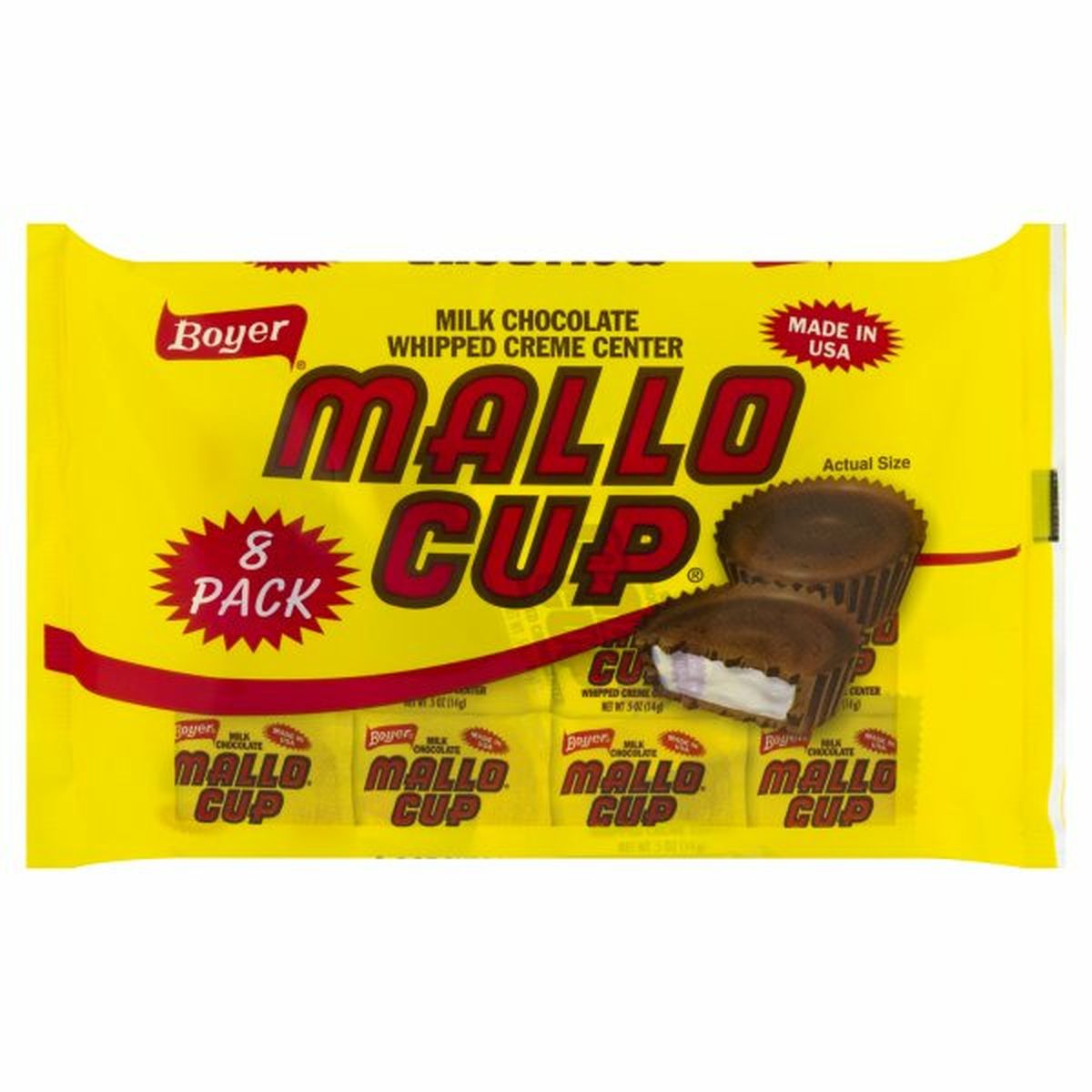 Calories in Boyer Mallo Cup, Milk Chocolate, 8 Pack