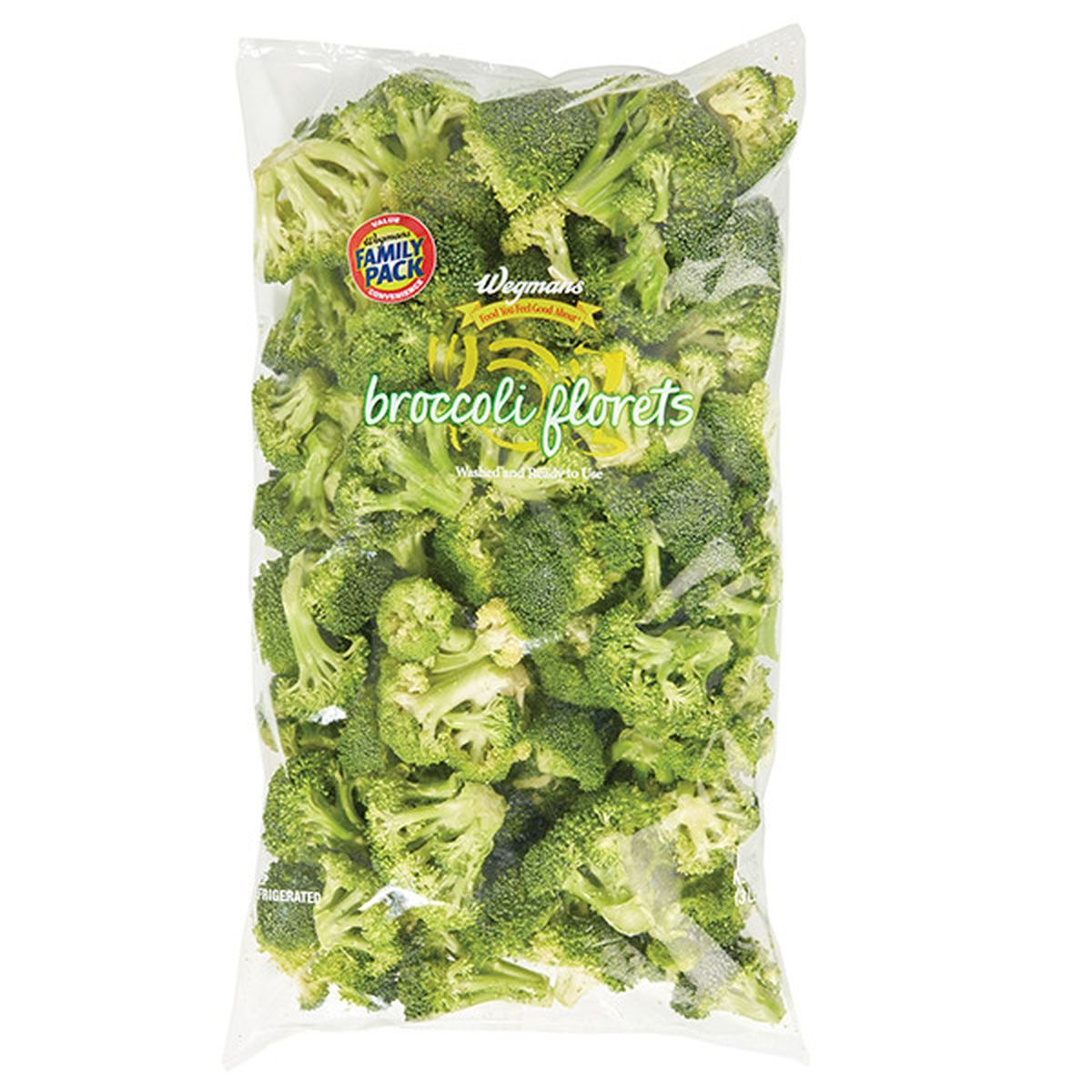 Calories in Wegmans Broccoli Florets, Cleaned & Cut, FAMILY PACK