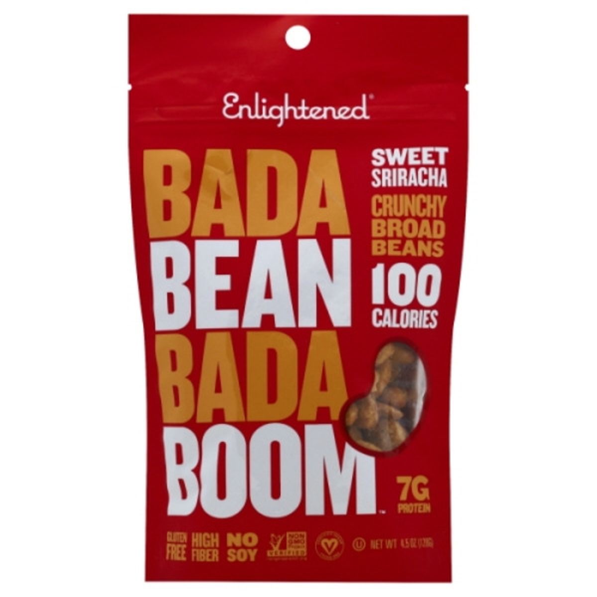 Calories in Enlightened Bada Bean Bada Boom Broad Beans, Sweet Sriracha, Crunchy