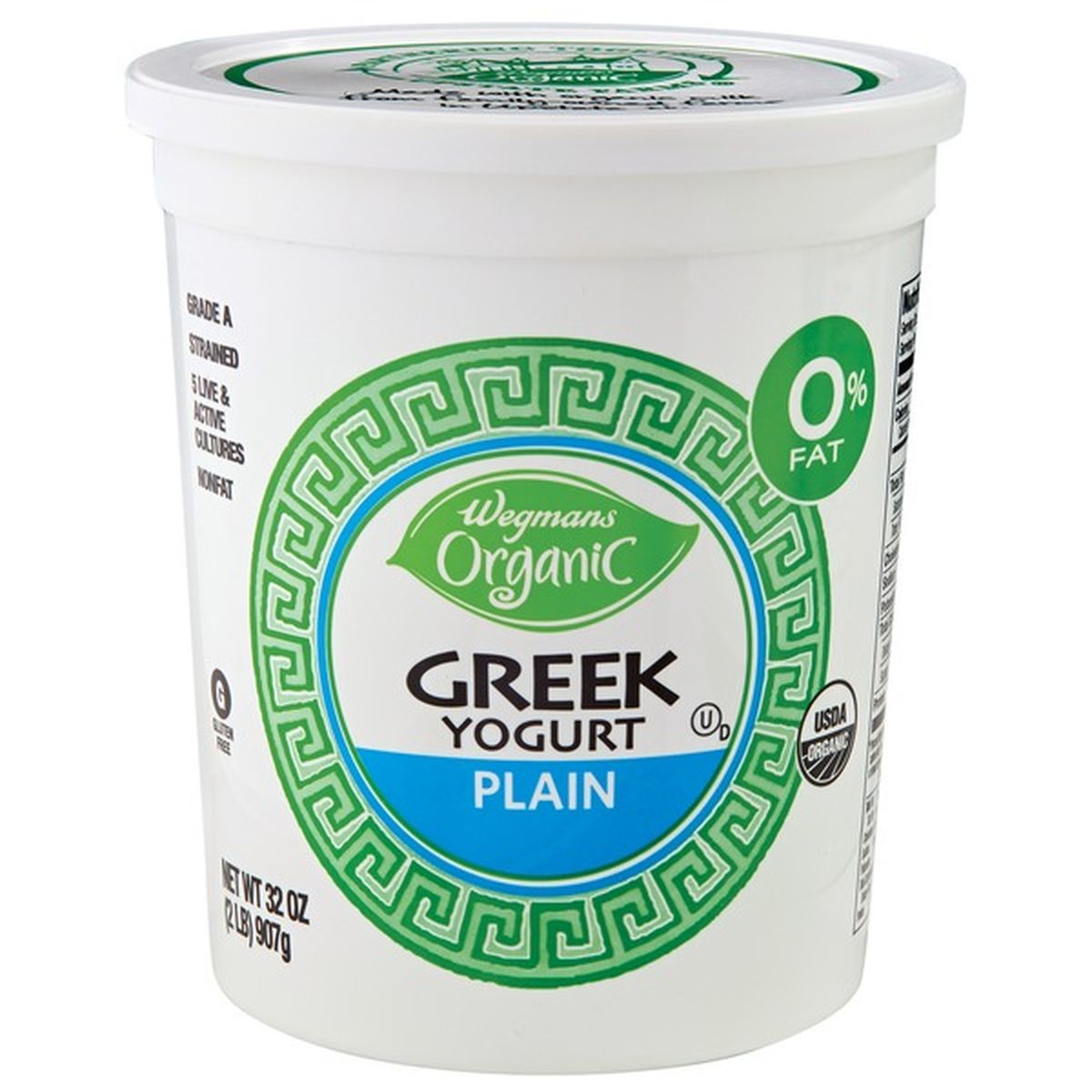 Calories in Wegmans Organic Greek Plain Nonfat Yogurt