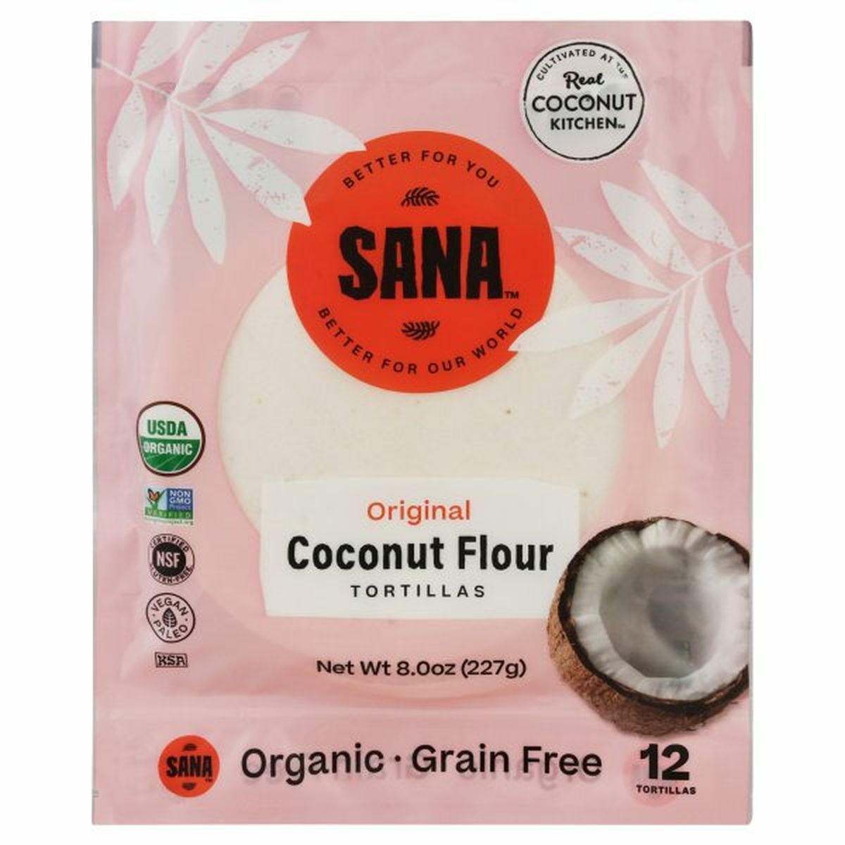 Calories in Sana Tortillas, Organic, Coconut Flour, Original