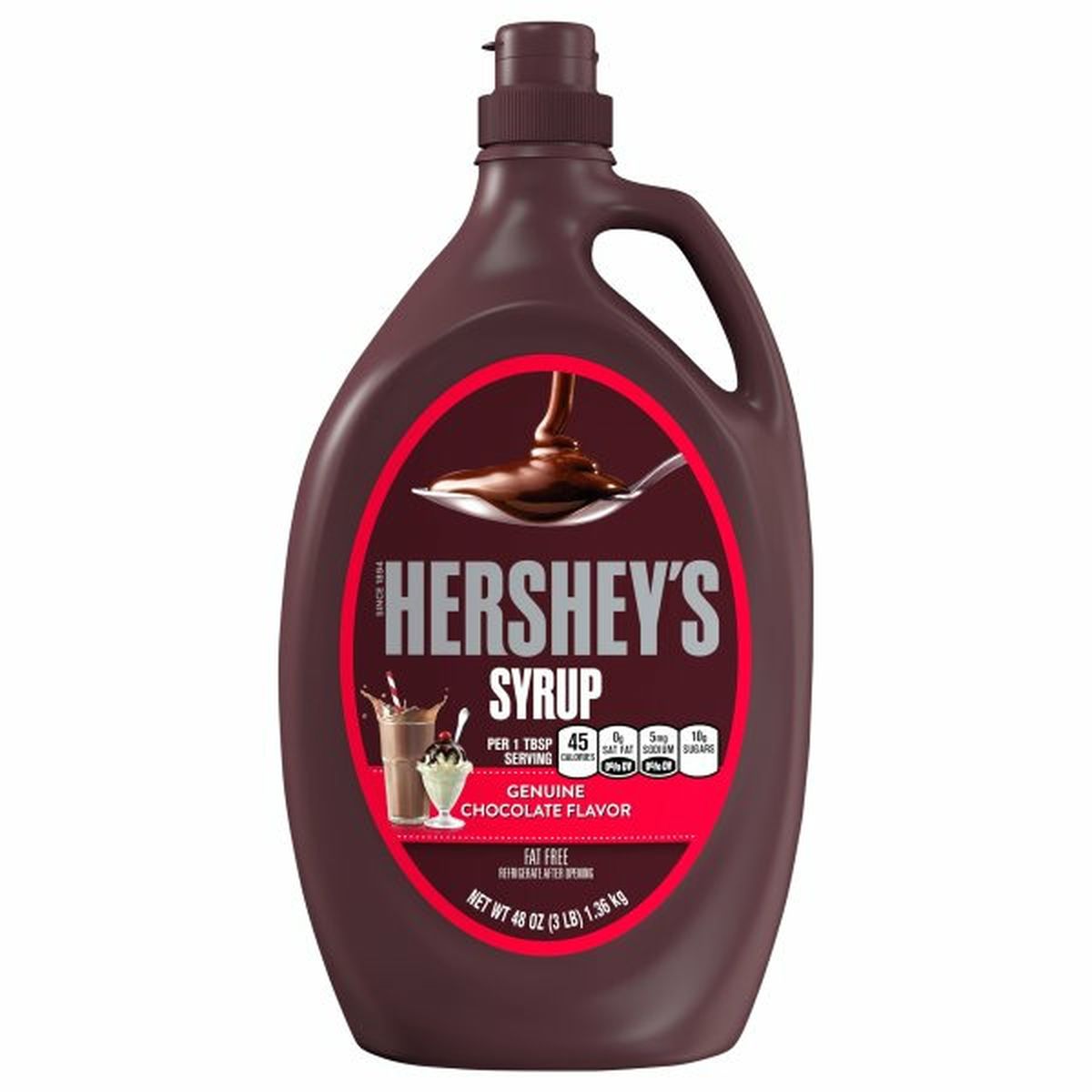 Calories in Hershey Syrup, Fat Free, Genuine Chocolate Flavor