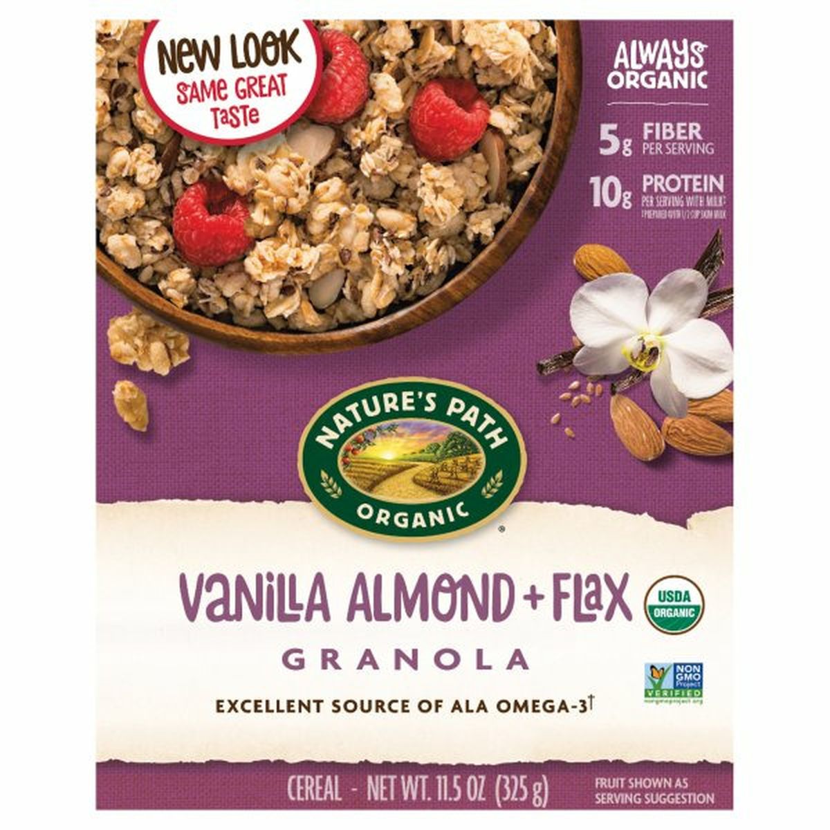 Calories in Nature's Path Cereal, Vanilla Almond + Flax, Granola