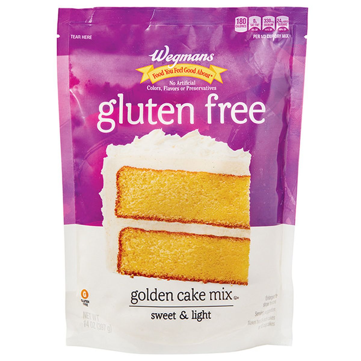 Calories in Wegmans Gluten Free Golden Cake Mix