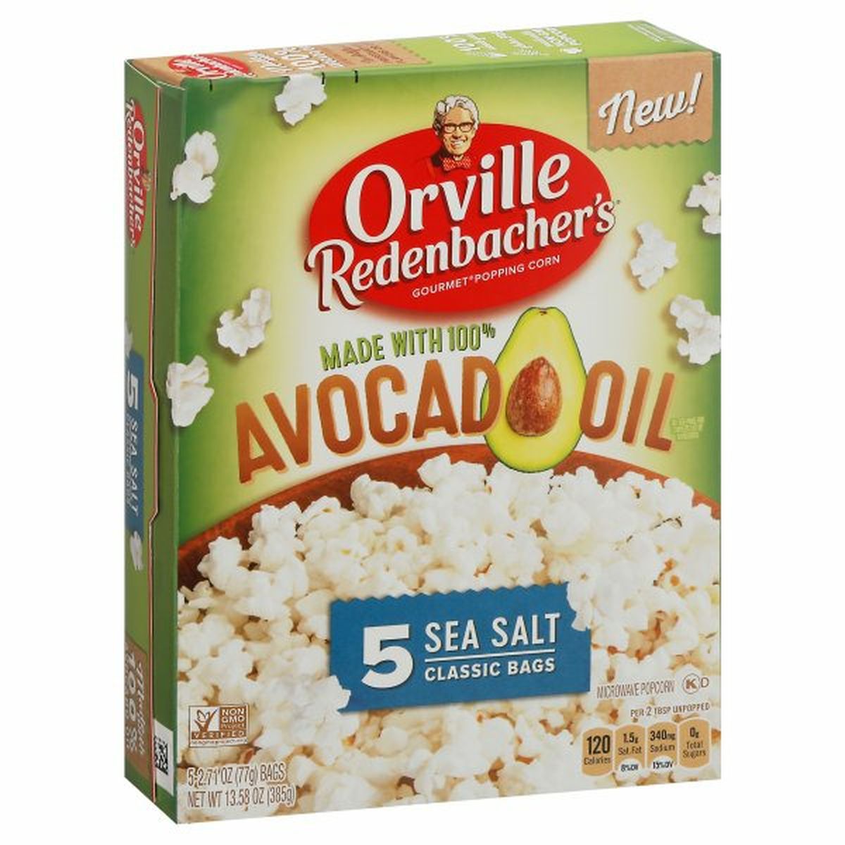 Calories in Orville Redenbacher's Microwave Popcorn, Sea Salt, Classic Bags