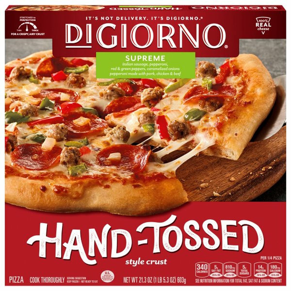 Calories in DiGiorno Pizza, Supreme, Hand-Tossed, Style Crust
