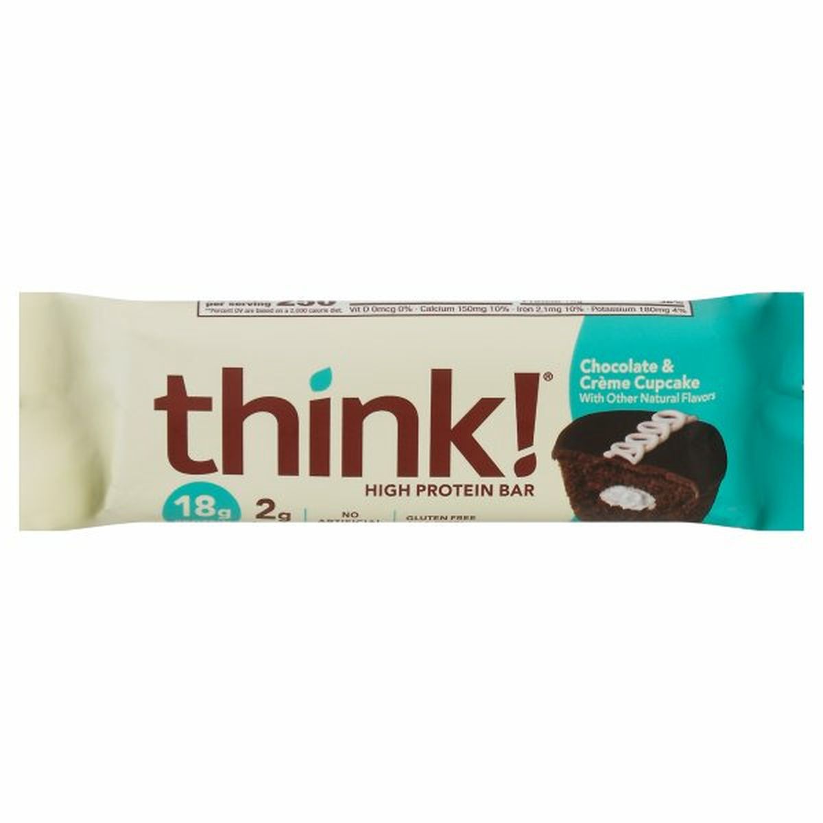 Calories in Think! High Protein Bar, Chocolate & Creme Cupcake