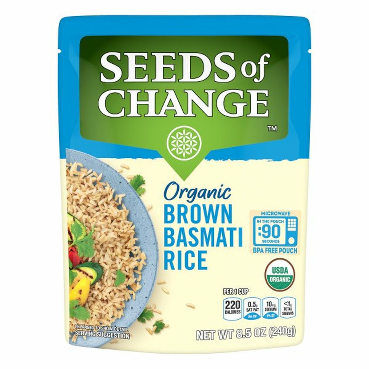 Calories in Seeds of Change Basmati Rice, Brown, Organic
