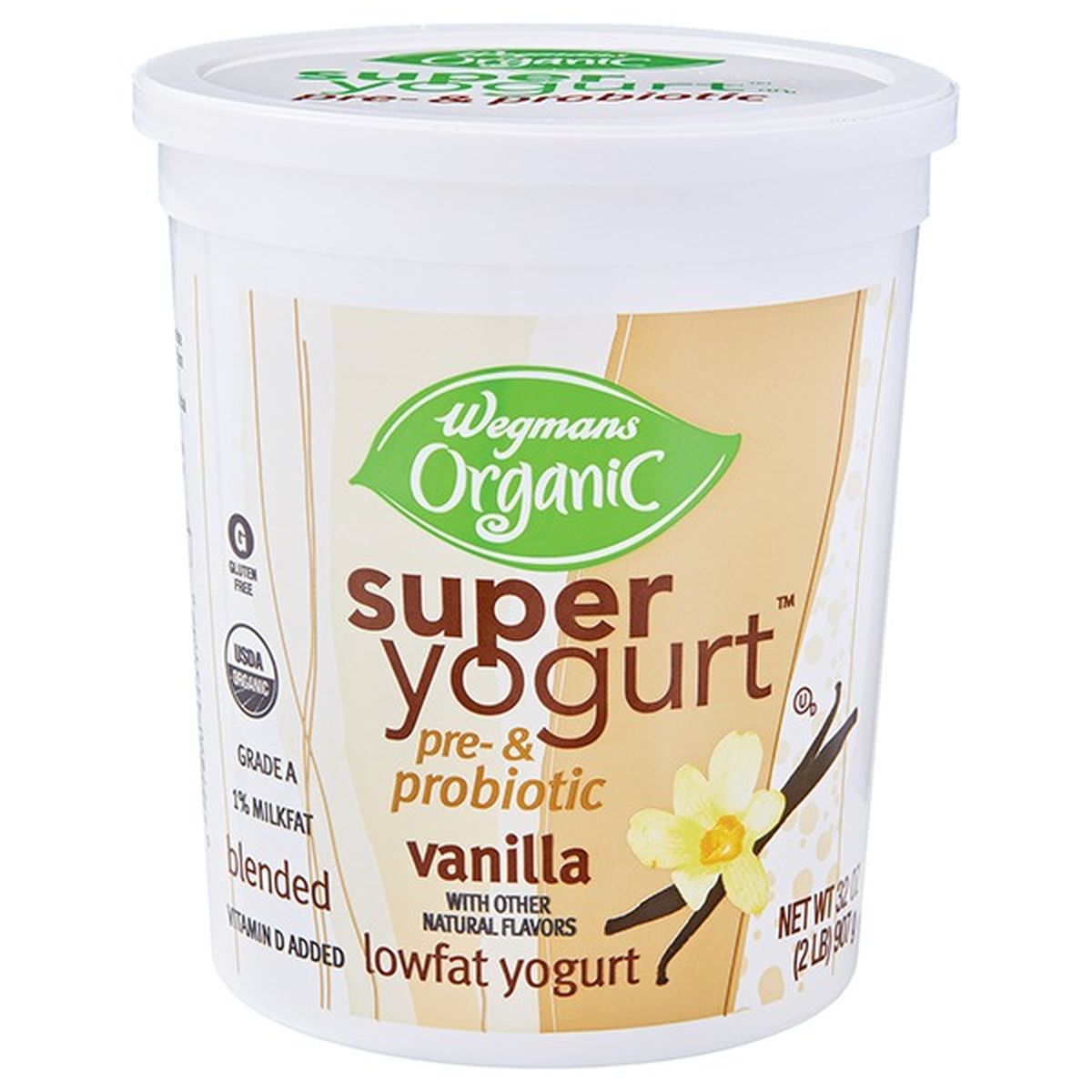 Calories in Wegmans Organic Super Yogurt Lowfat Vanilla Super Yogurt