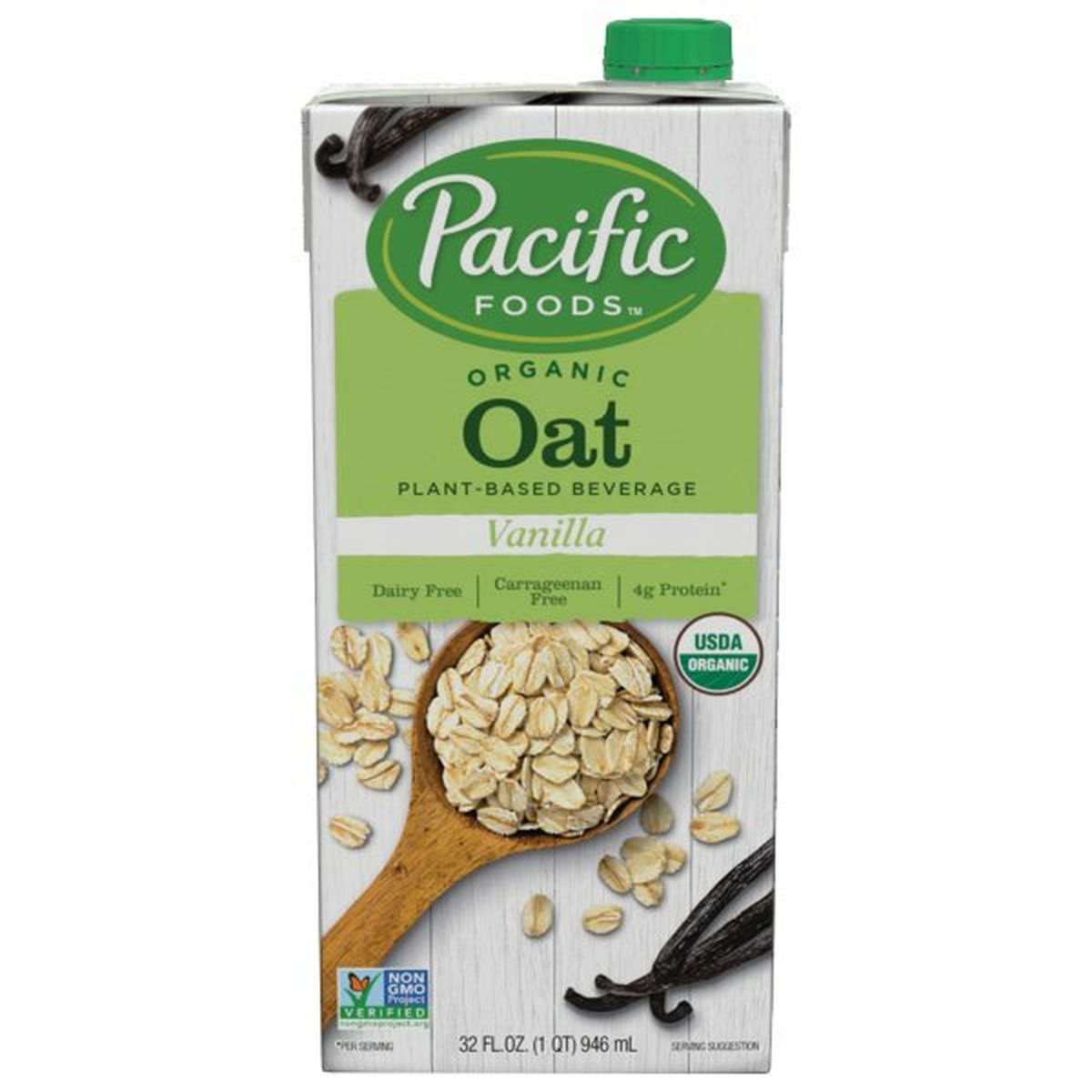 Calories in Pacific Plant-Based Beverage, Oat, Organic, Vanilla