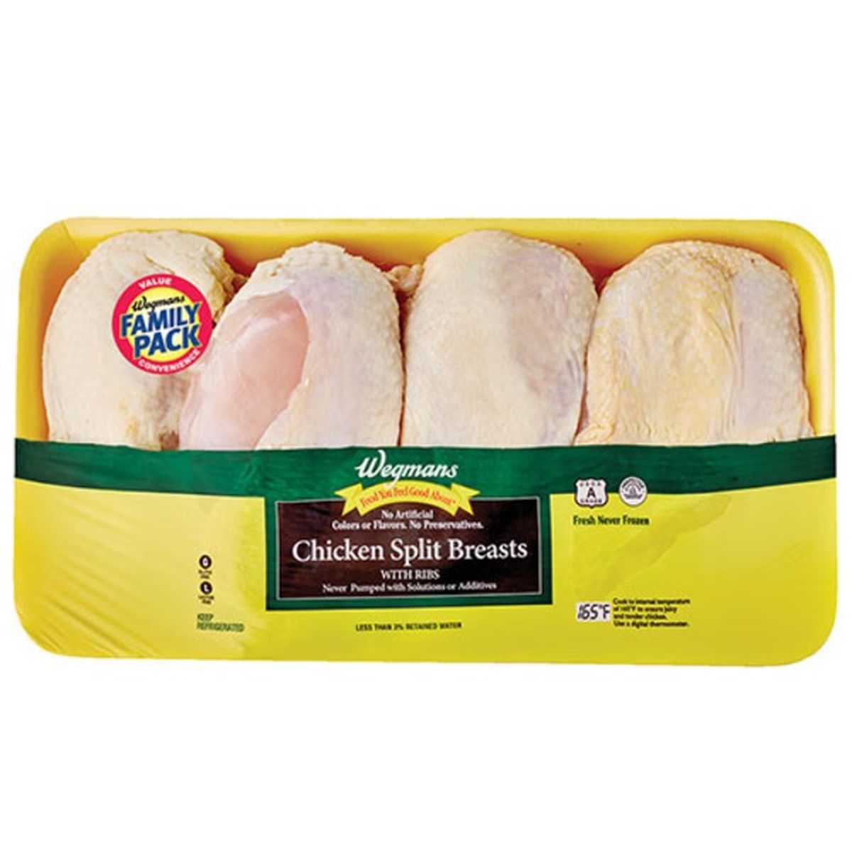Calories in Wegmans Chicken Split Breasts with Ribs, FAMILY PACK