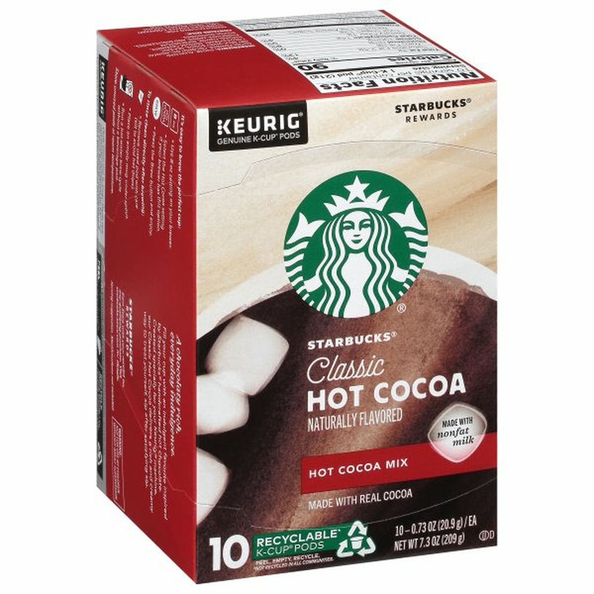 Calories in Starbucks Hot Cocoa Mix, Classic, K-Cup Pods