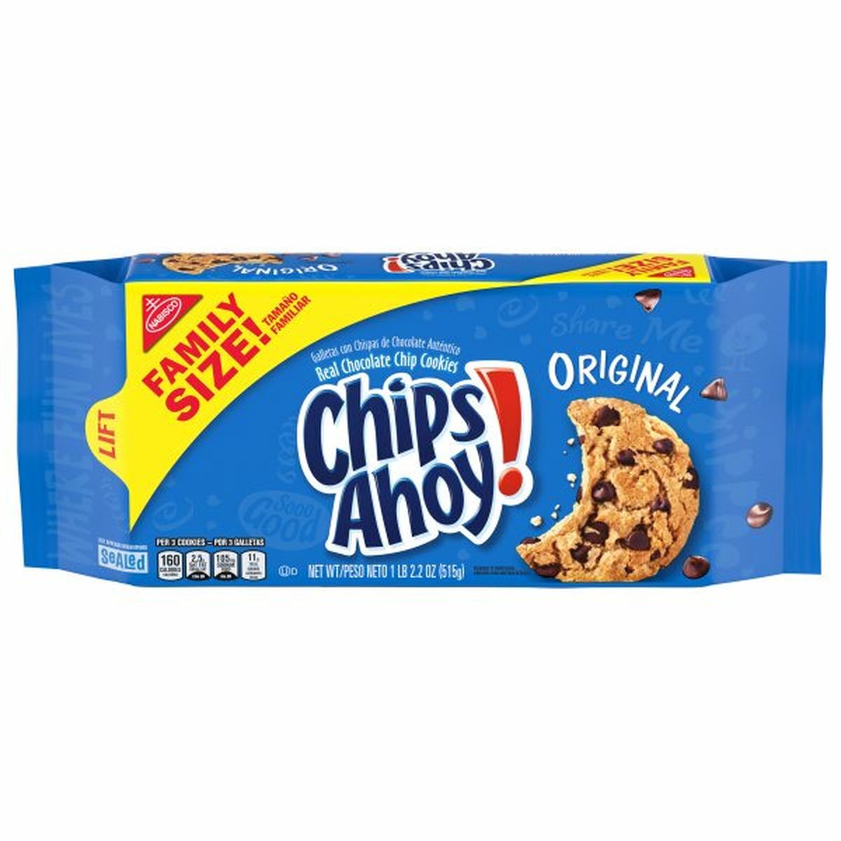 Calories in Chips Ahoy! Cookies, Original, Family Size!