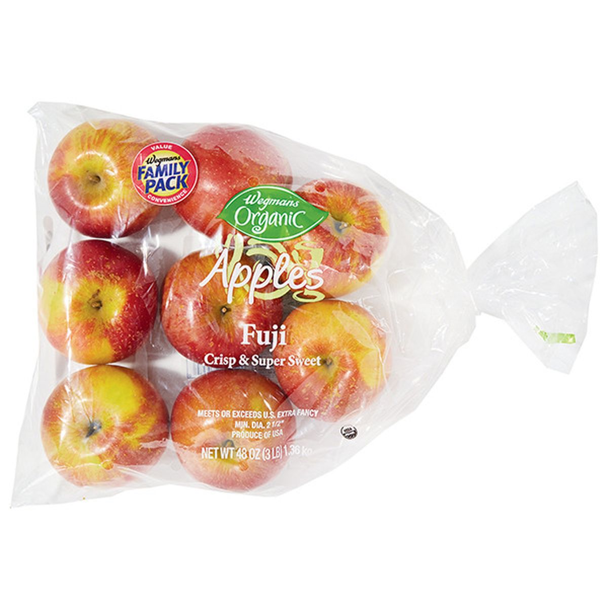 Calories in Wegmans Organic Fuji Apples, FAMILY PACK
