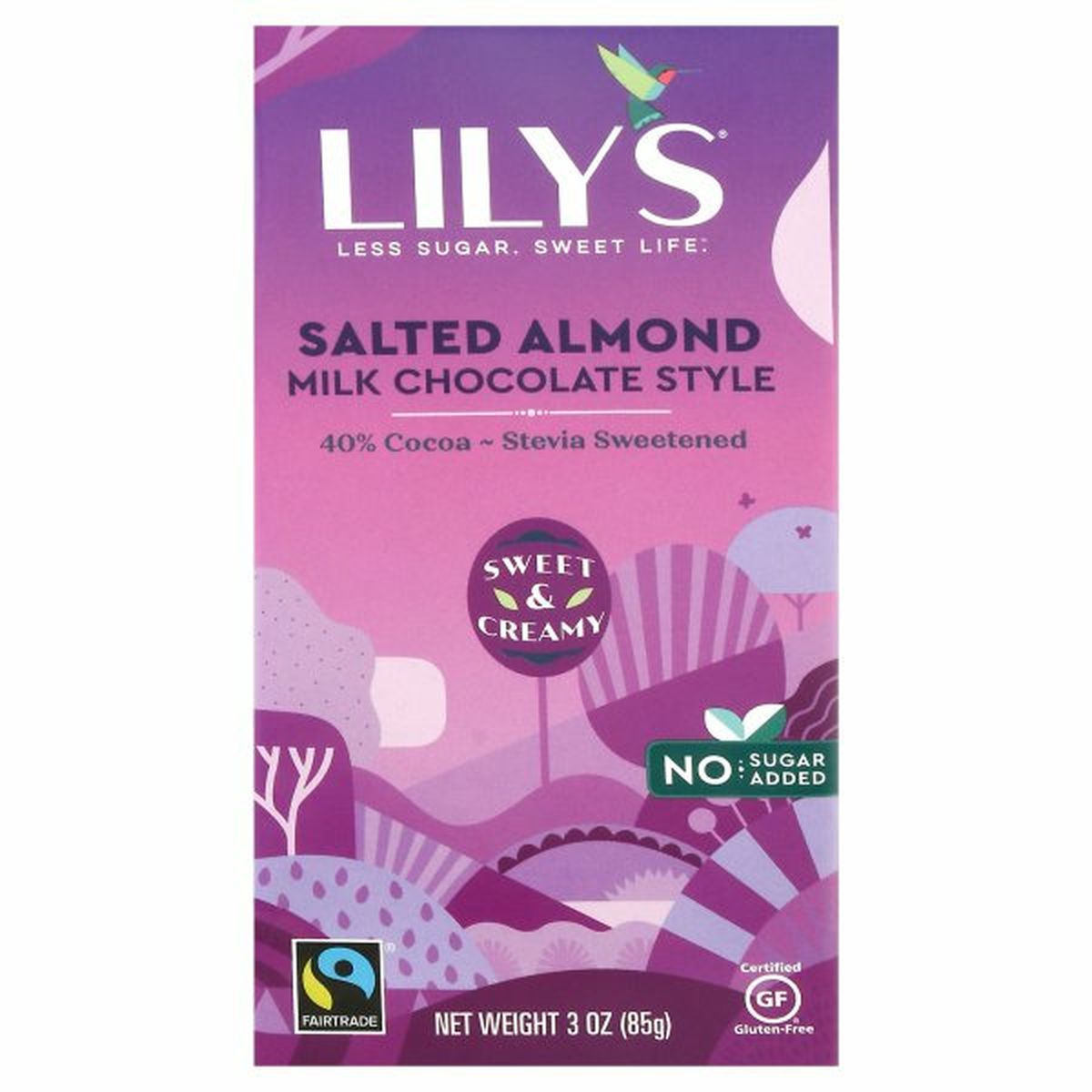 Calories in Lily's Milk Chocolate Style, Salted Almond, 40% Cocoa