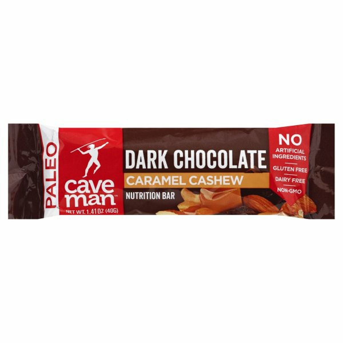 Calories in Caveman Nutrition Bar, Dark Chocolate, Caramel Cashew