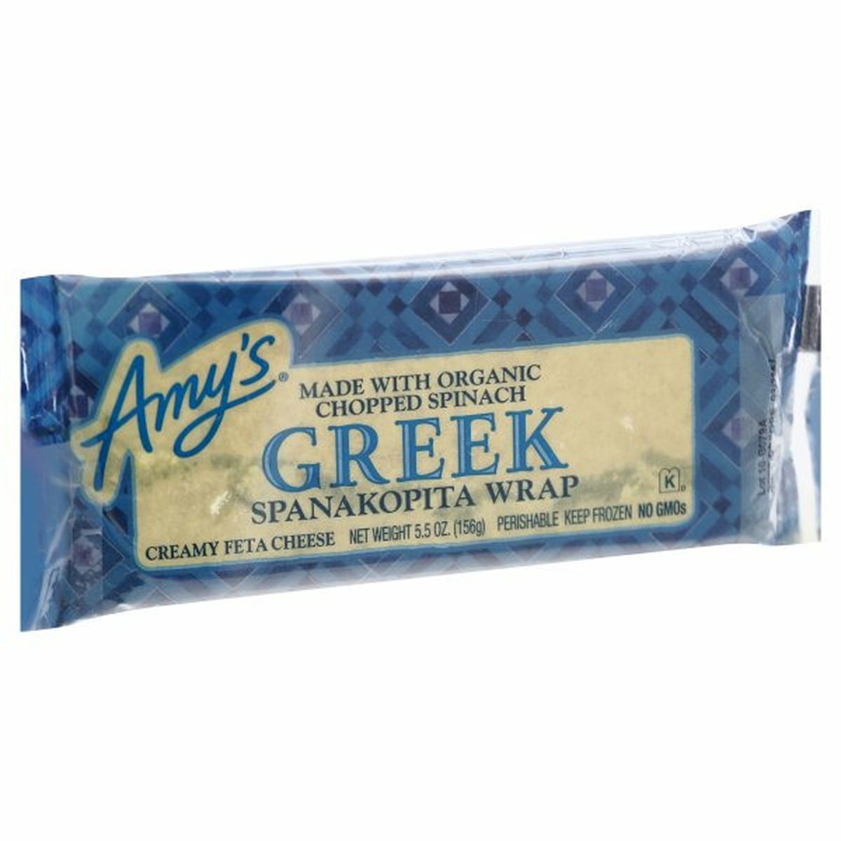 Calories in Amy's Kitchen Spanakopita Wrap, Greek