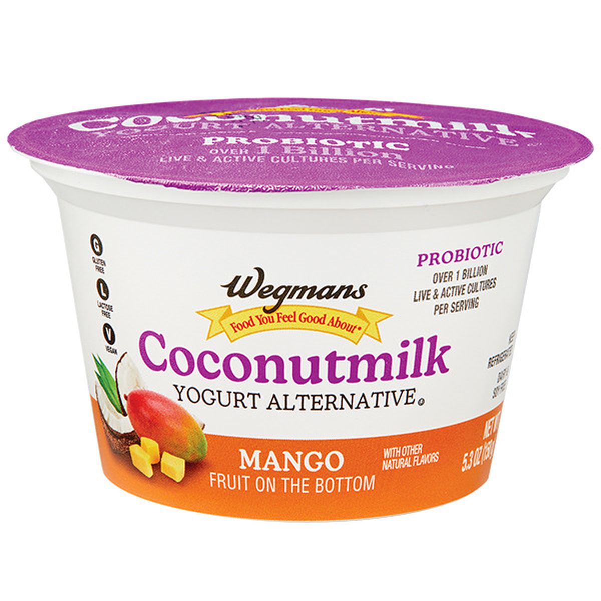 Calories in Wegmans Coconutmilk Yogurt Alternative, Mango