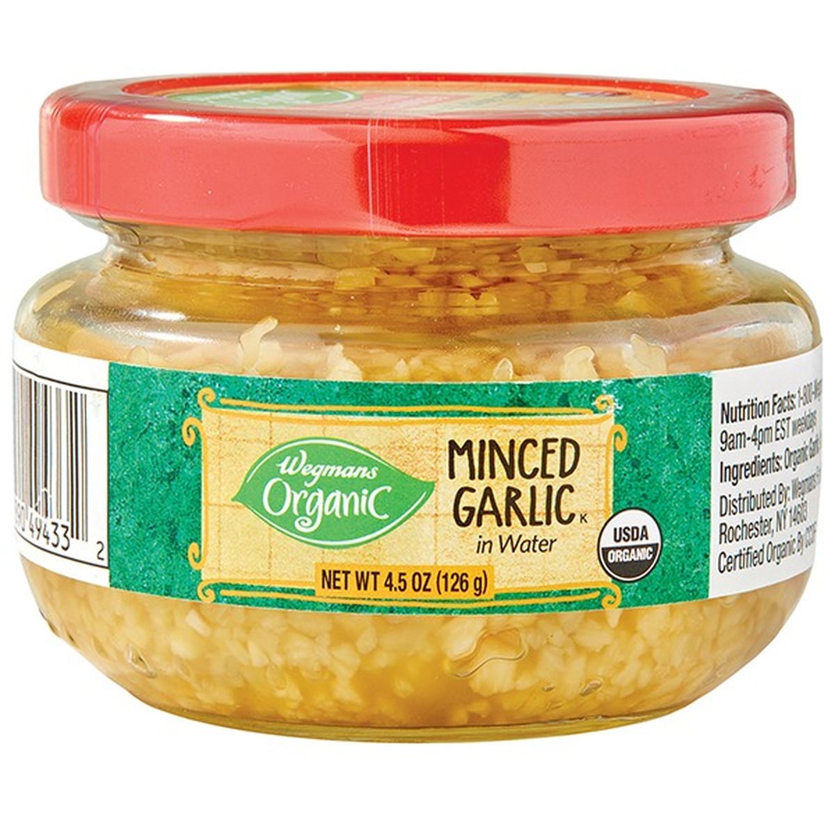 Calories in Wegmans Organic Garlic, Minced, in Water
