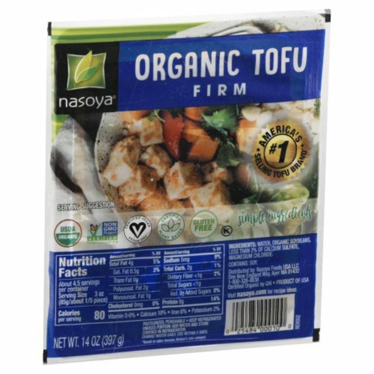 Calories in Nasoya Tofu, Organic, Firm