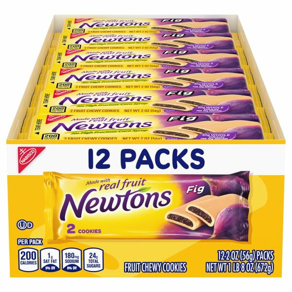 Calories in Newtons Cookies, Fruit Chewy, Fig, 12 Pack