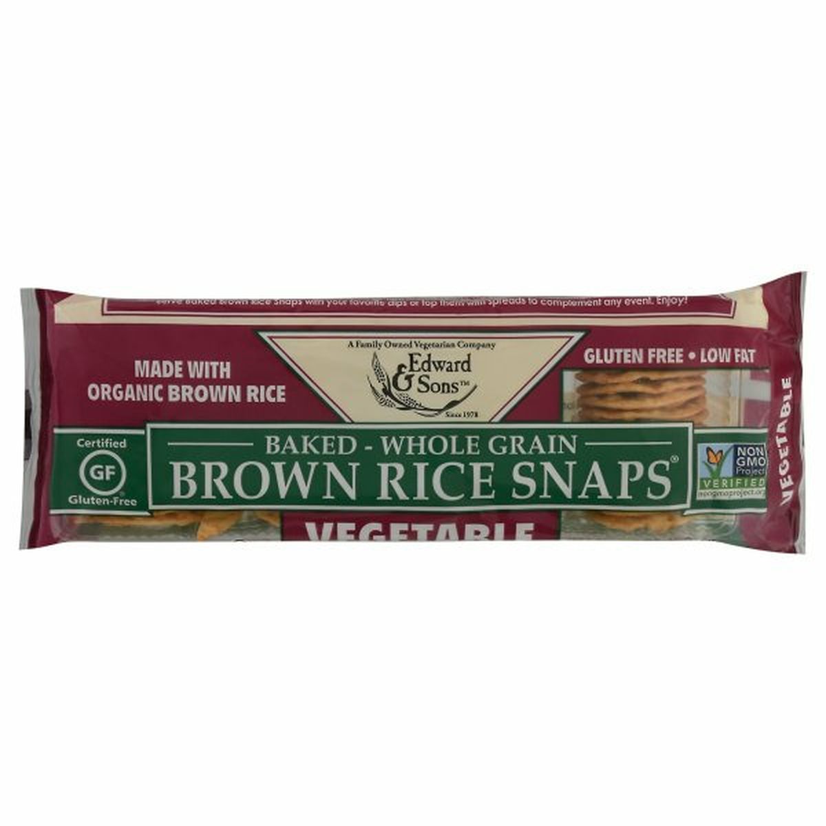 Calories in Edward & Sons Brown Rice Snaps, Vegetable