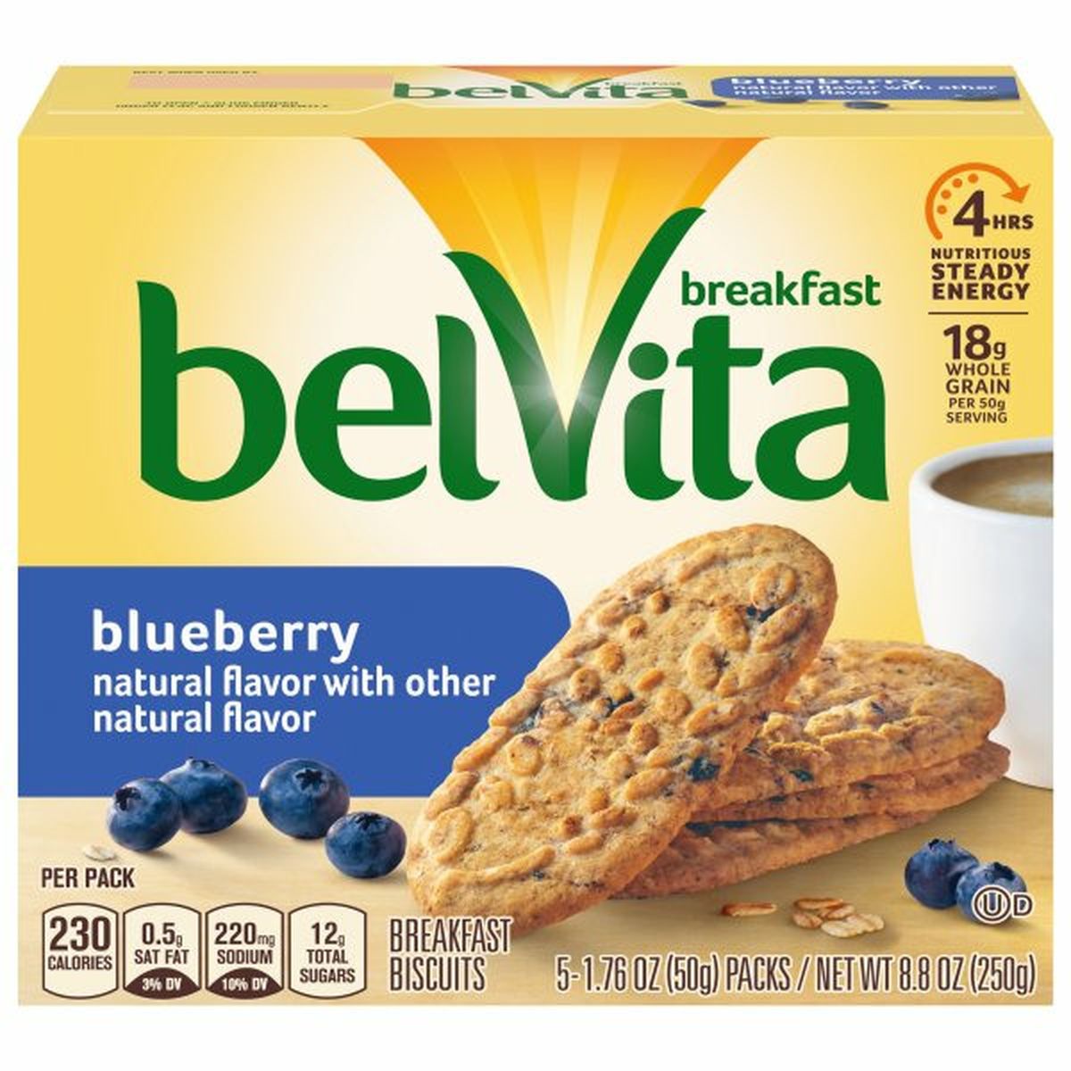 Calories in belVita Breakfast Biscuits, Blueberry