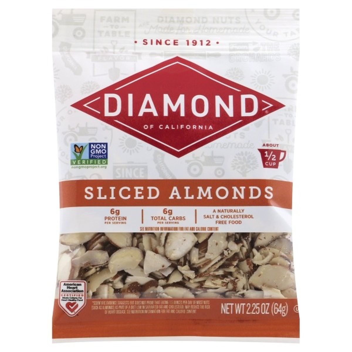 Calories in Diamond Almonds, Sliced