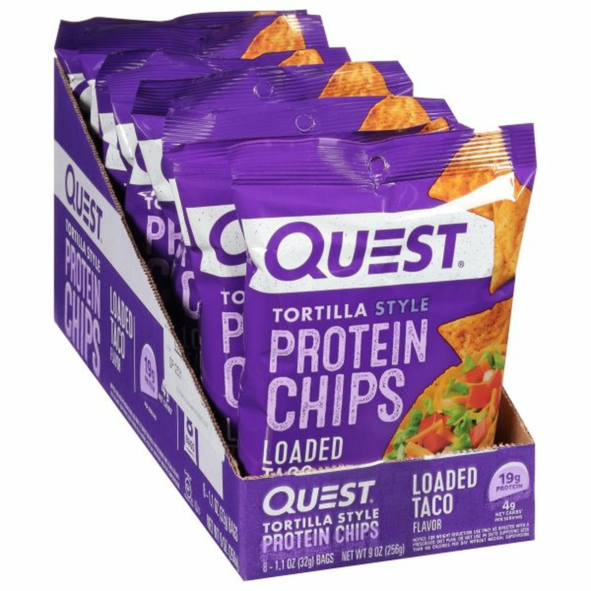 Calories in Quest Protein Chips, Tortilla Style, Loaded Taco Flavor