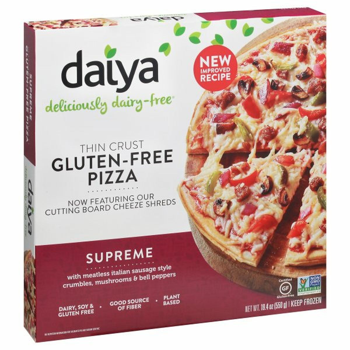 Calories in Daiya Pizza, Gluten-Free, Thin Crust, Supreme