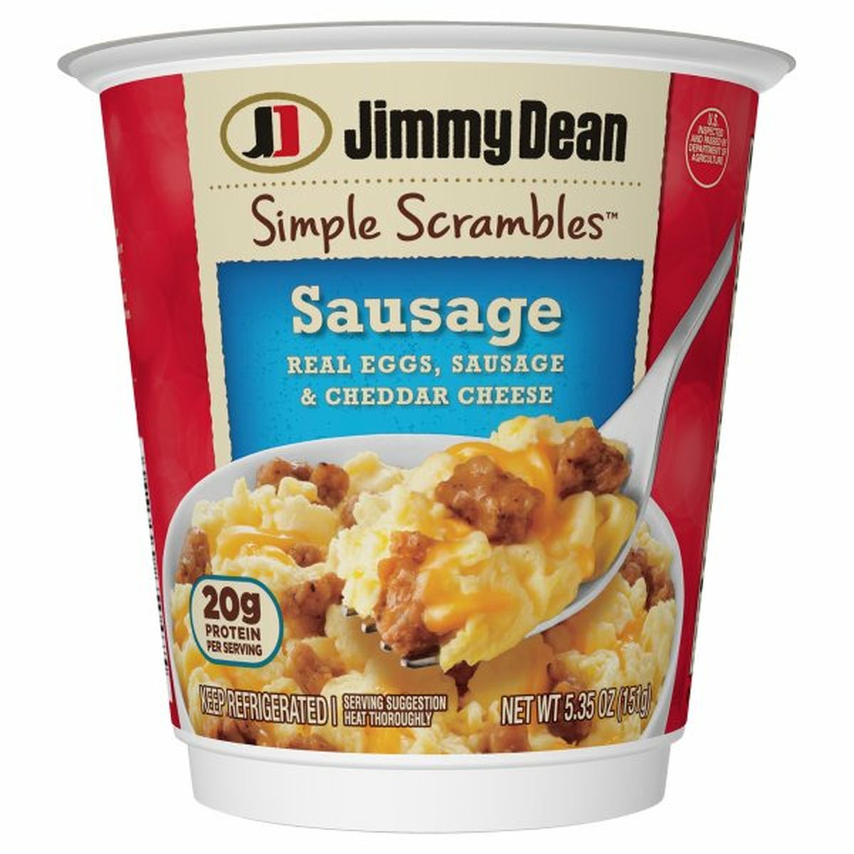 Calories in Jimmy Dean Simple Scrambles Jimmy Dean Simple Scrambles Sausage, 5.35 oz.