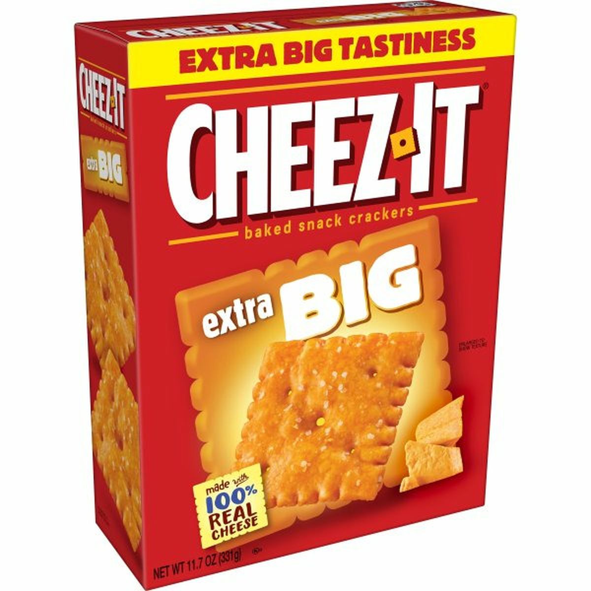 Calories in Cheez-It Crackers Cheez-It Baked Snack Cheese Crackers, Extra Big, Big Original Cheez-It, 11.7oz