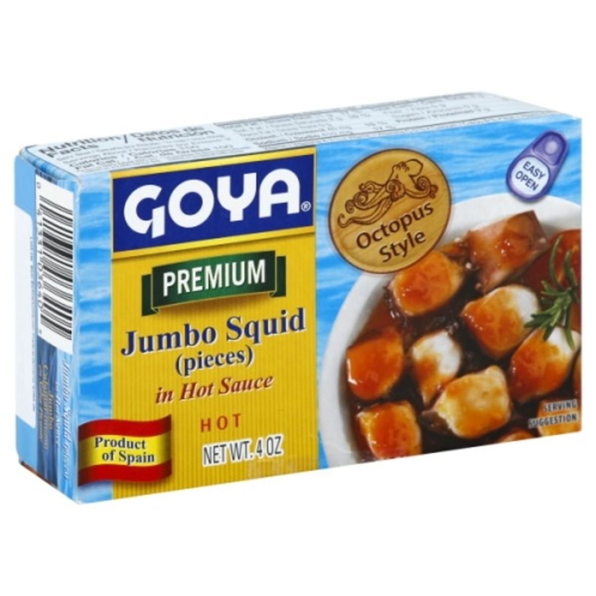Calories in Goya Squid, Premium, Jumbo, Pieces, in Hot Sauce, Hot