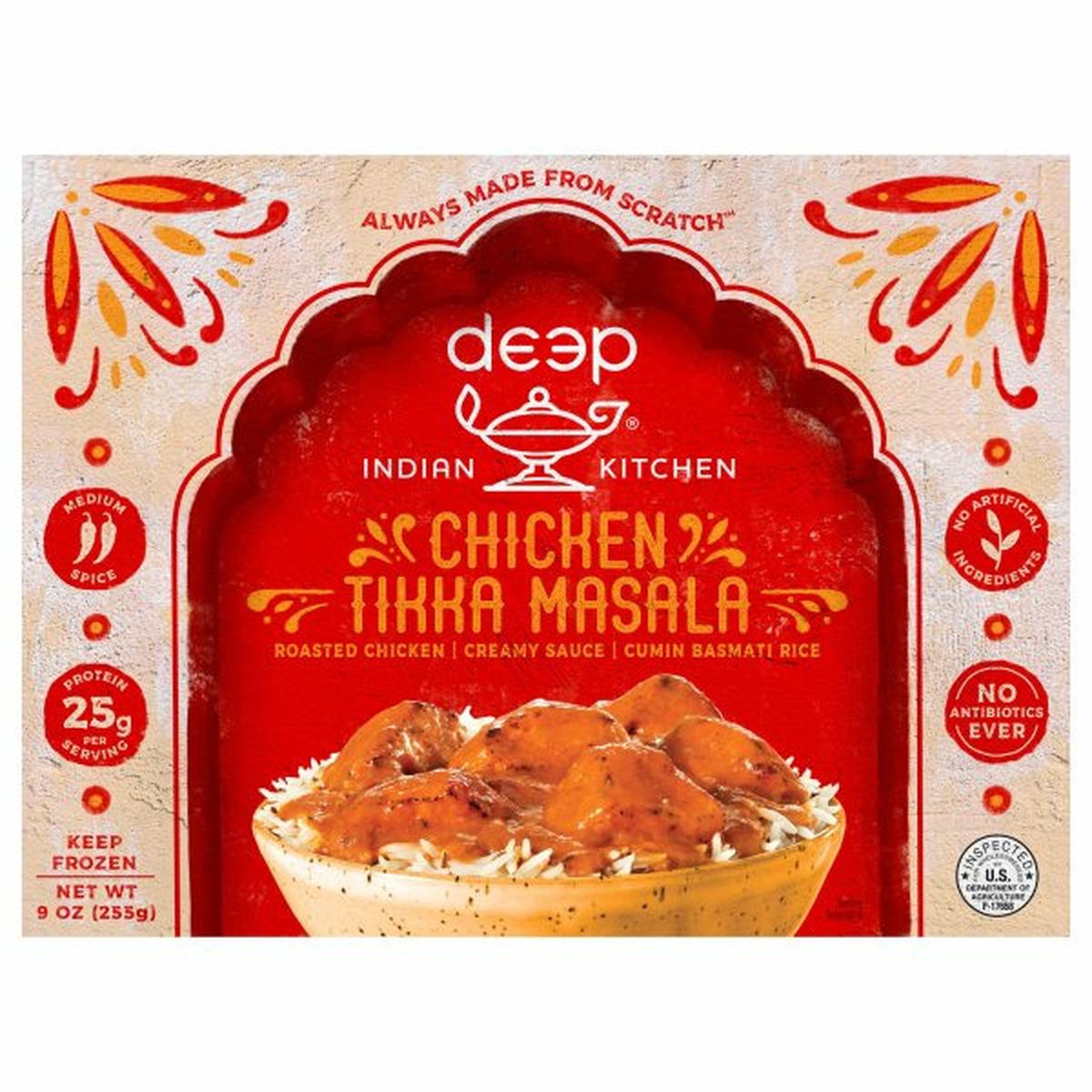 Calories in Deep Indian Kitchen Chicken Tikka Masala, Medium Spice