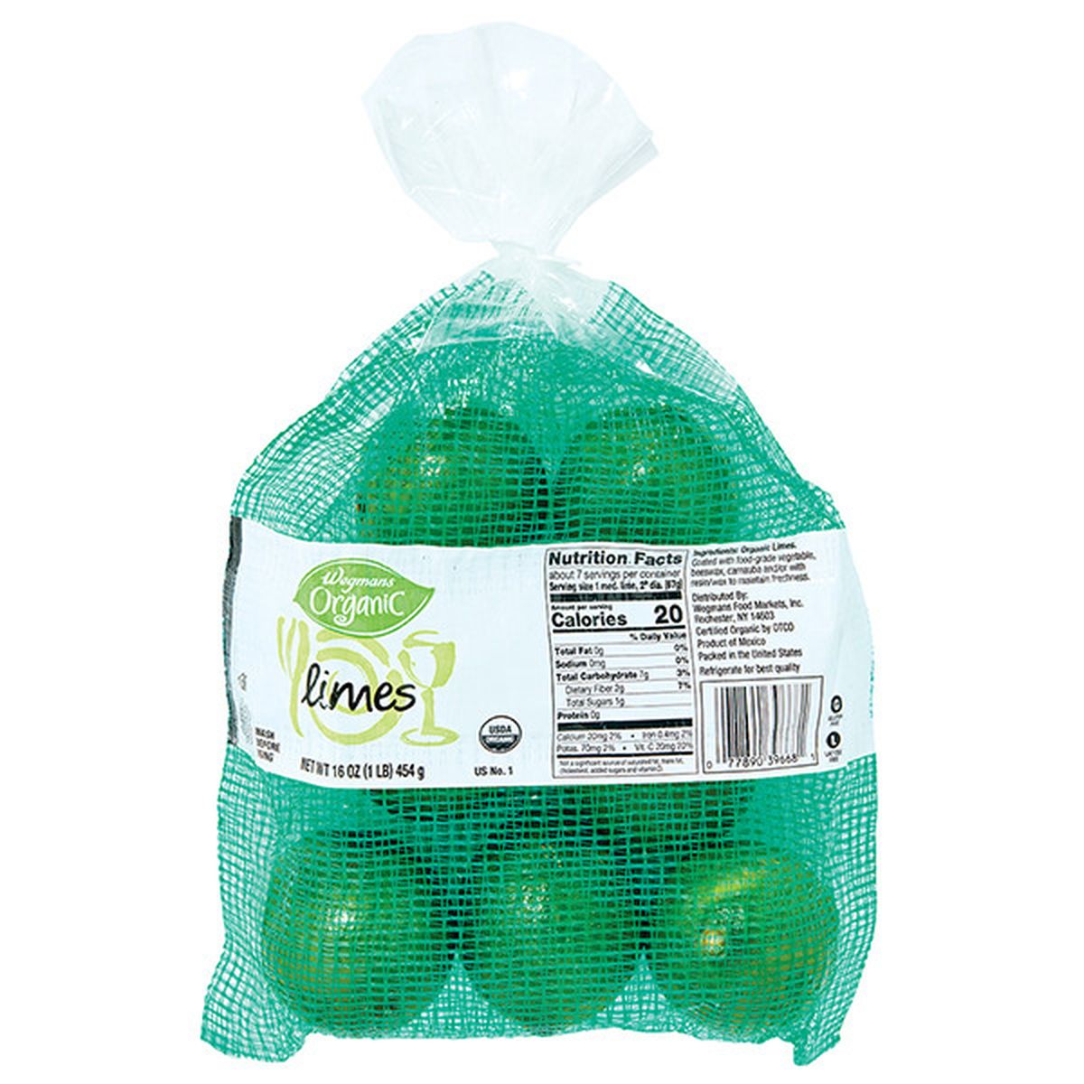 Calories in Wegmans Organic Limes, Bagged