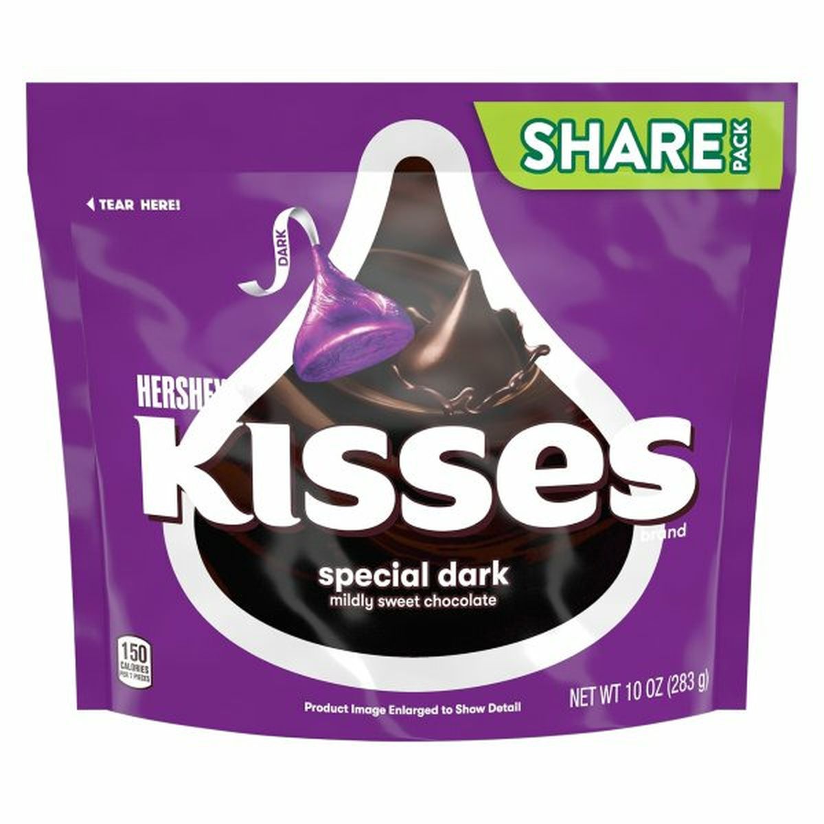 Calories in HERSHEY'S KISSES Chocolate, Special Dark, Share Pack