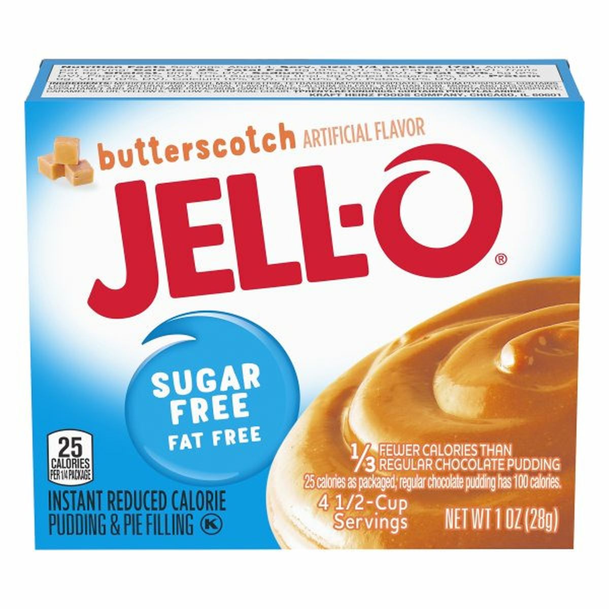 Calories in Jell-O Pudding & Pie Filling, Sugar Free, Fat Free, Butterscotch