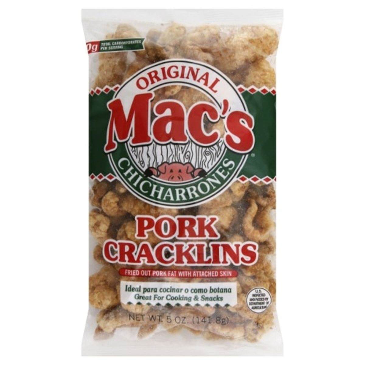 Calories in Macs Pork Cracklins, Original
