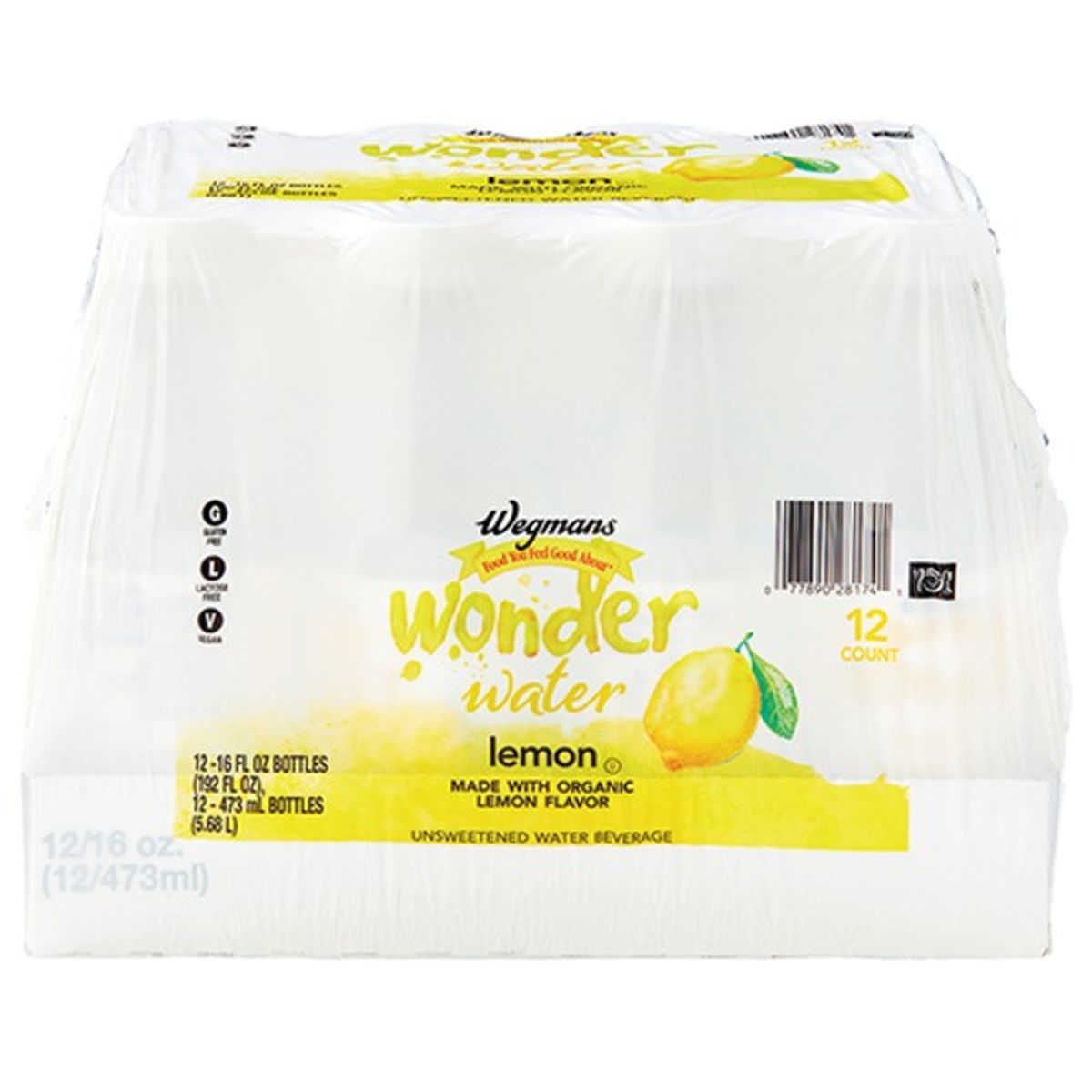 Calories in Wegmans Wonder Water Lemon, 12 Pack