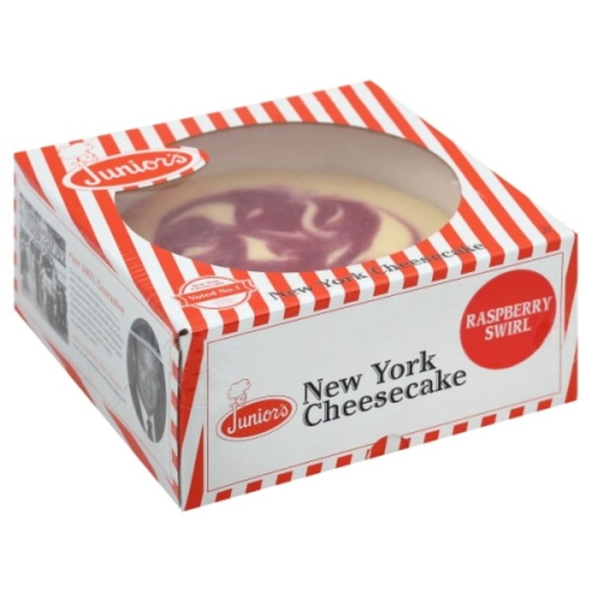 Calories in Junior's Cheesecake, New York, Raspberry Swirl, 6 Inch