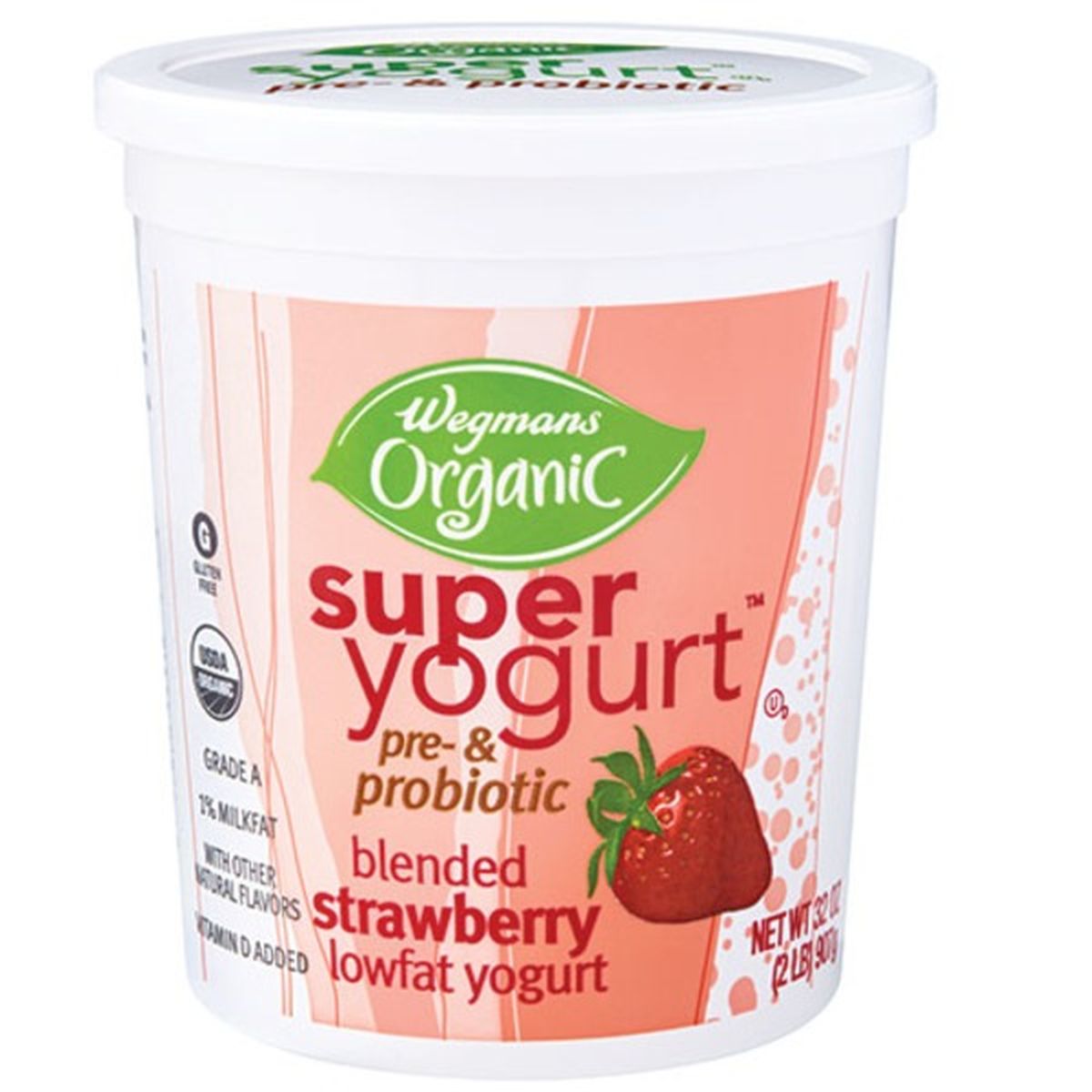 Calories in Wegmans Organic Super Yogurt Lowfat Strawberry Super Yogurt